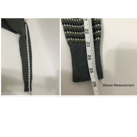 French Connection Gray Blue Gold Black Striped Knit Sweater Dress Women's Size 6 - Picture 11 of 12